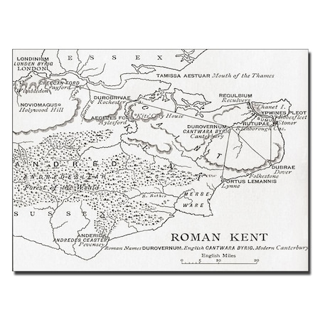 'Map Of Roman Kent England' Canvas Art,26x32